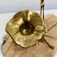 3-armed candlestick, brass flower bouquet