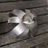 Pair of brushed steel wall lights - attr. to Jocelyne Trocmé - 1970s