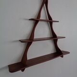 Mid-Century Triangular Teak Wall Shelf, Germany, 1960s