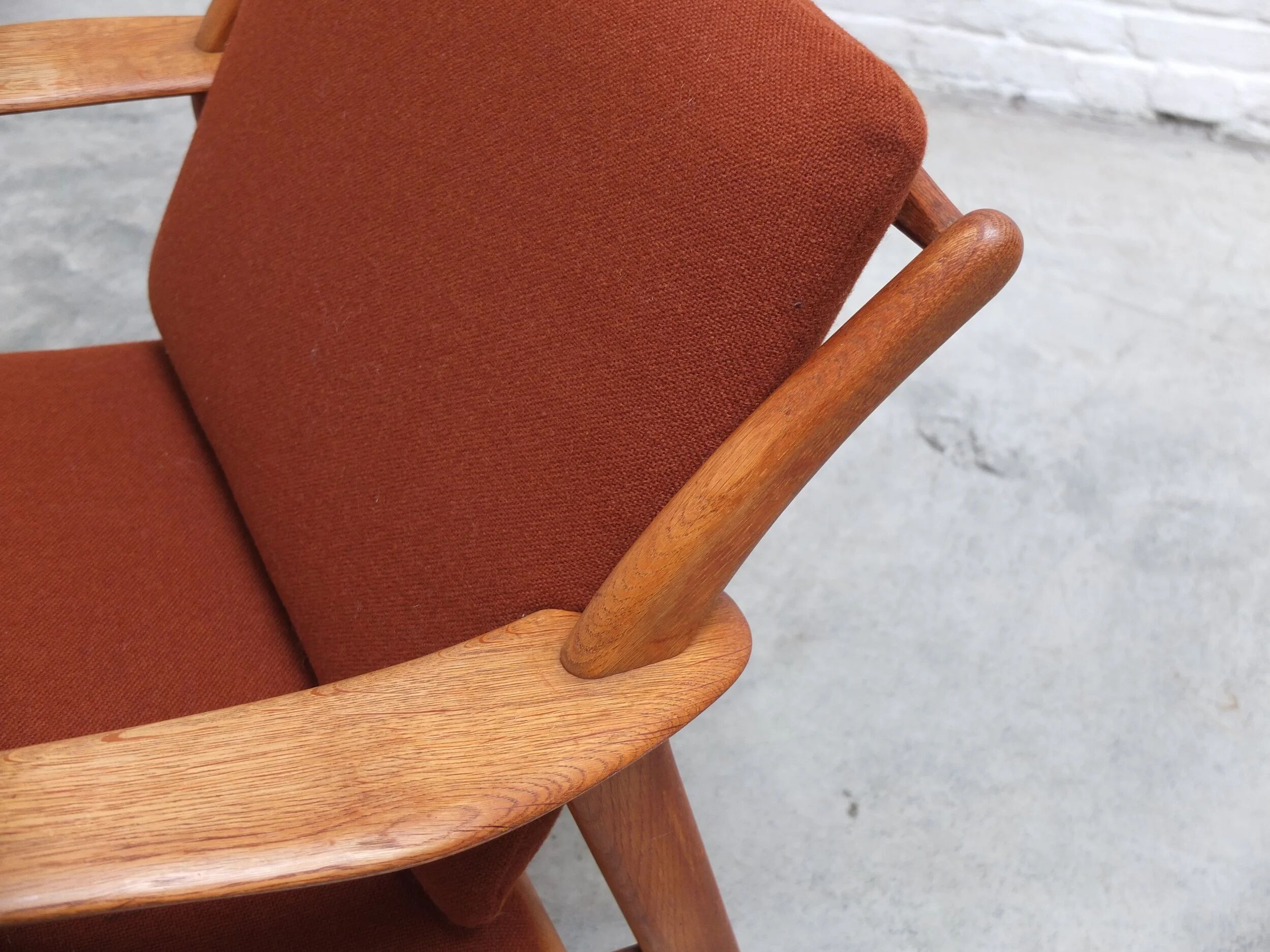 Danish pair of easy chairs in oak by Niels Koefoed, 1960s