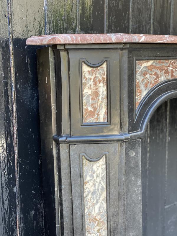 Black Marble Chimney From Belgium And Grey Of the Ardennes, 18th Century
