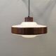 Danish space age hanging lamp, from the 80s, made of lacquered aluminum and acrylic plastic