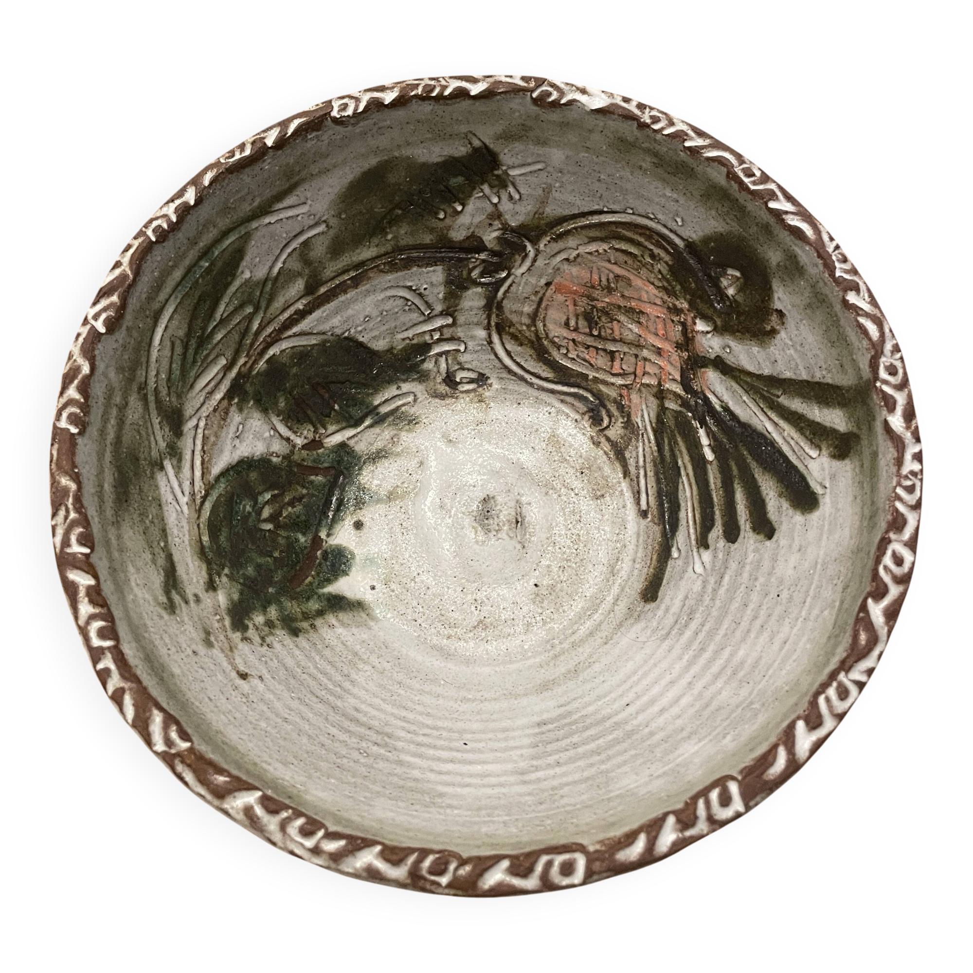 Thirty Albert Saladier in Vallauris ceramic, thistle decoration, signed.