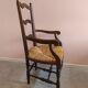 Wooden armchair with straw seat