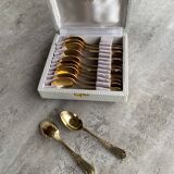 Box of 12 silver-gilt teaspoons from the Ercuis brand