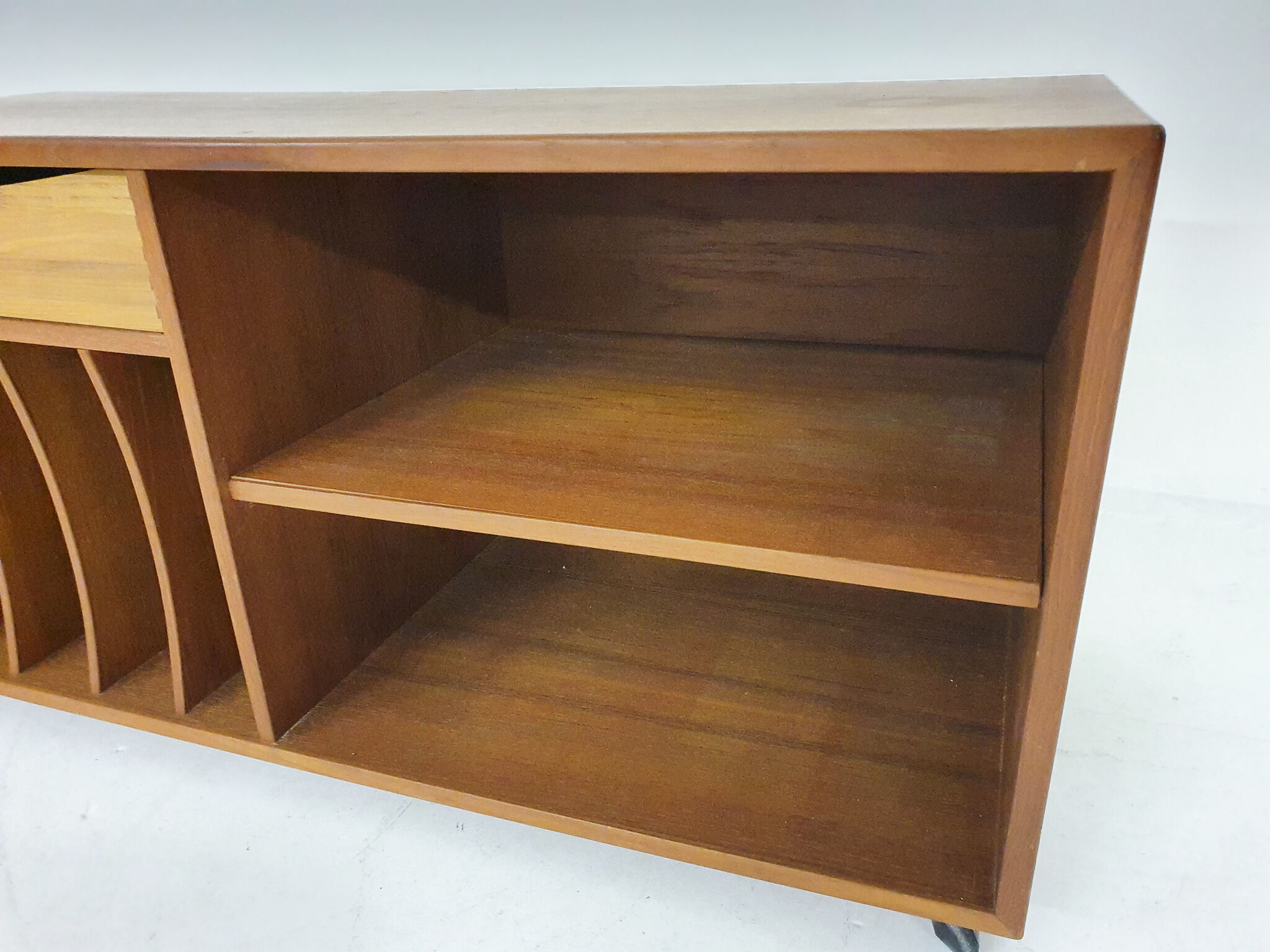 Scandinavian modern teak record player cabinet, Denmark 1960's