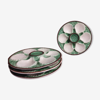 Vintage French oyster plate in Majolica