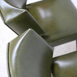 Pair of tubular armchairs, imitation leather. Circa 1950