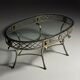 Empire style coffee table metal with glass top
