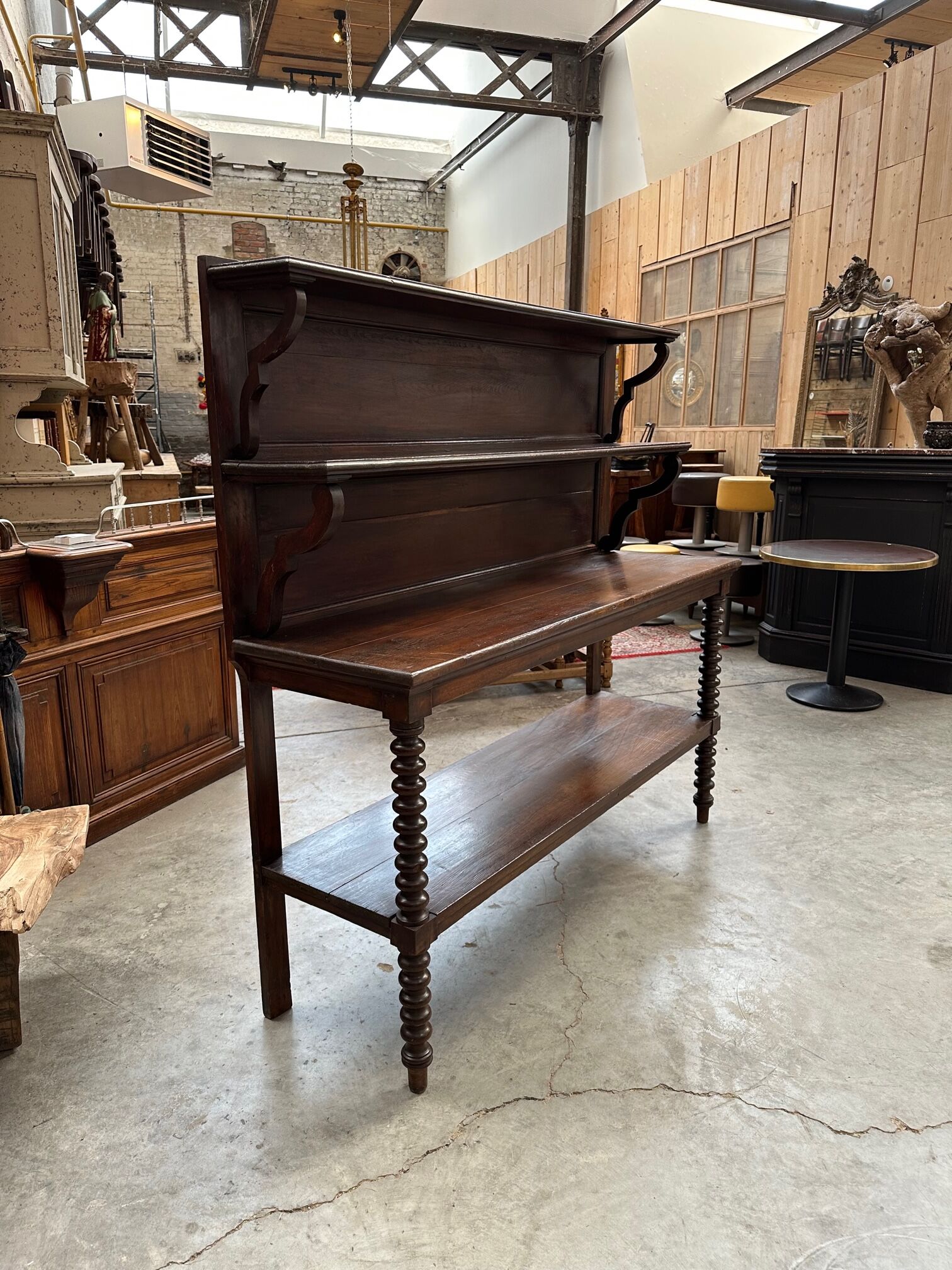 Late nineteenth century oak shop furniture