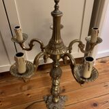 Chandelier 5 branches in solid bronze
