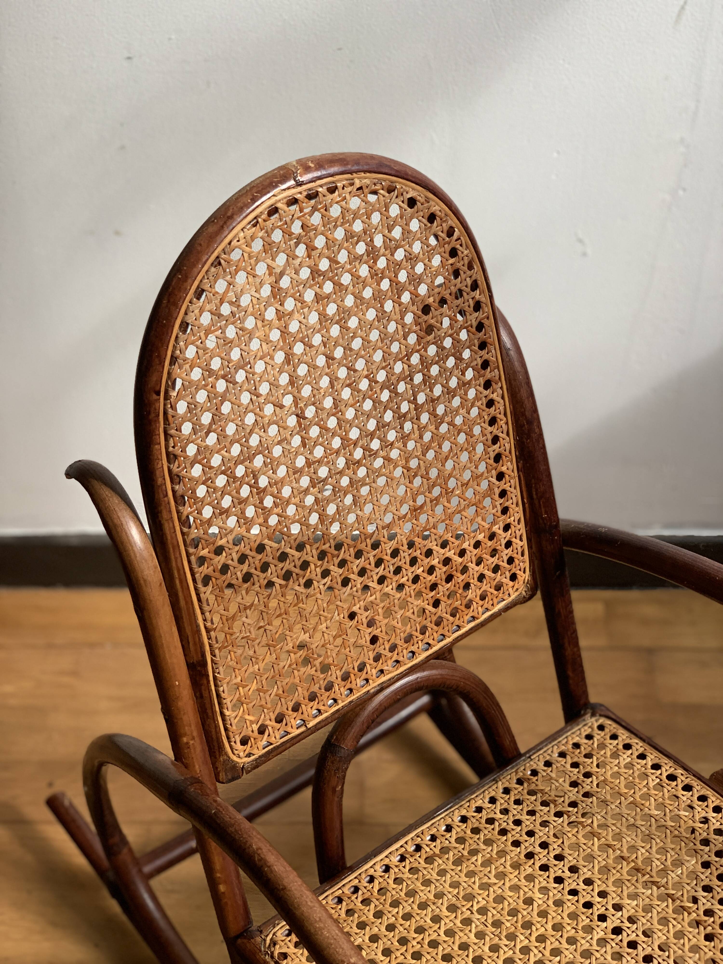 Bent wood children's rocking chair