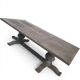 Table de ferme en chêne patiné gris