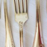 6 punched silver metal forks 2106224