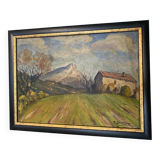 Old Provencal painting Sainte Victoire
