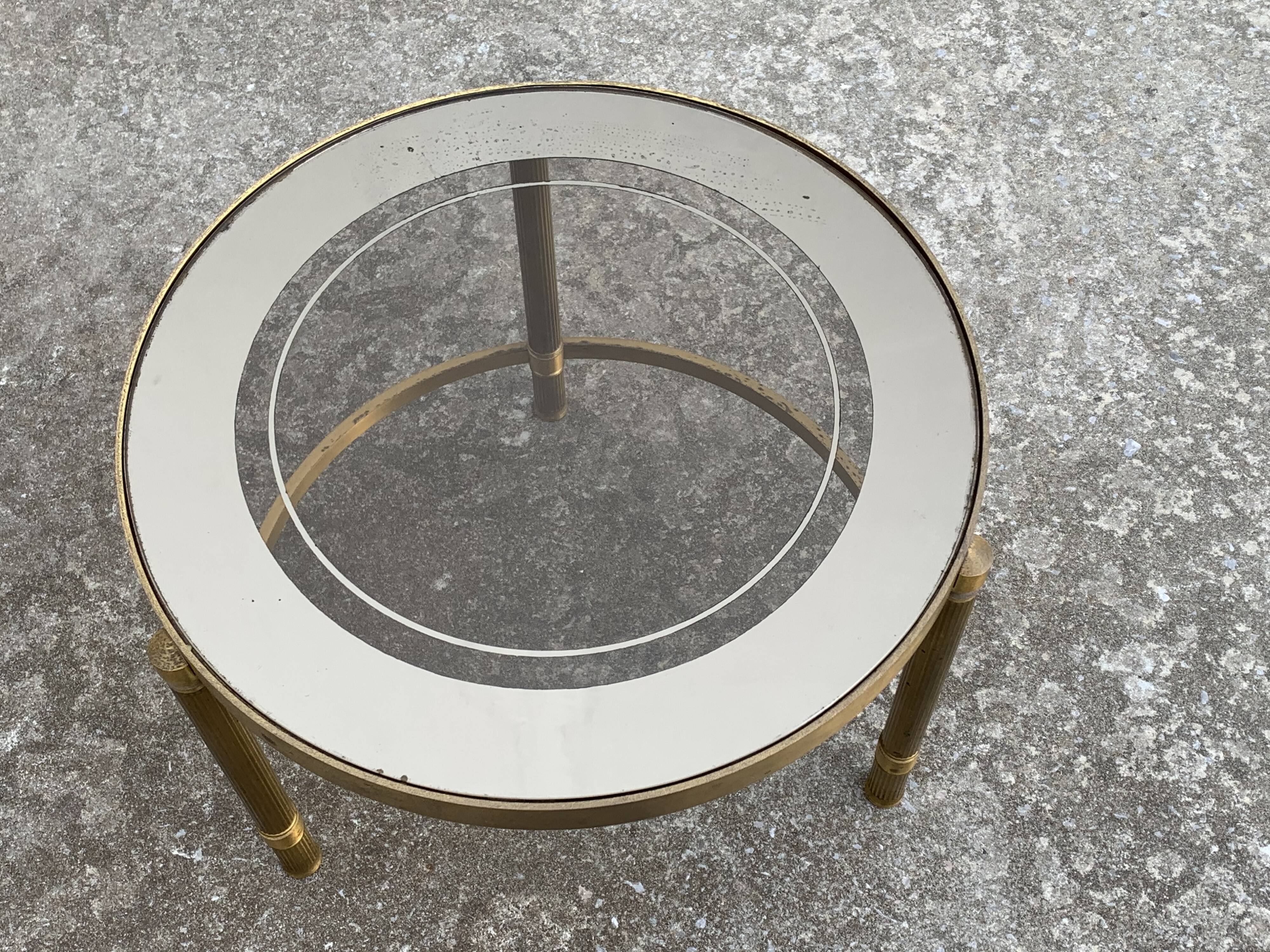 Three round brass tables 1970