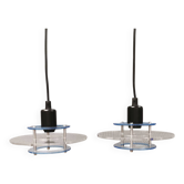 Luminaires suspendus danois de style futuriste en plexiglas transparent bleu/transparent.