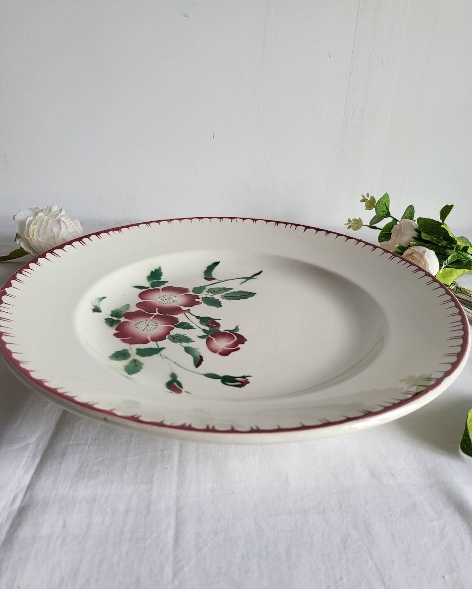 Grand plat rond de service sarreguemines modèle epernay