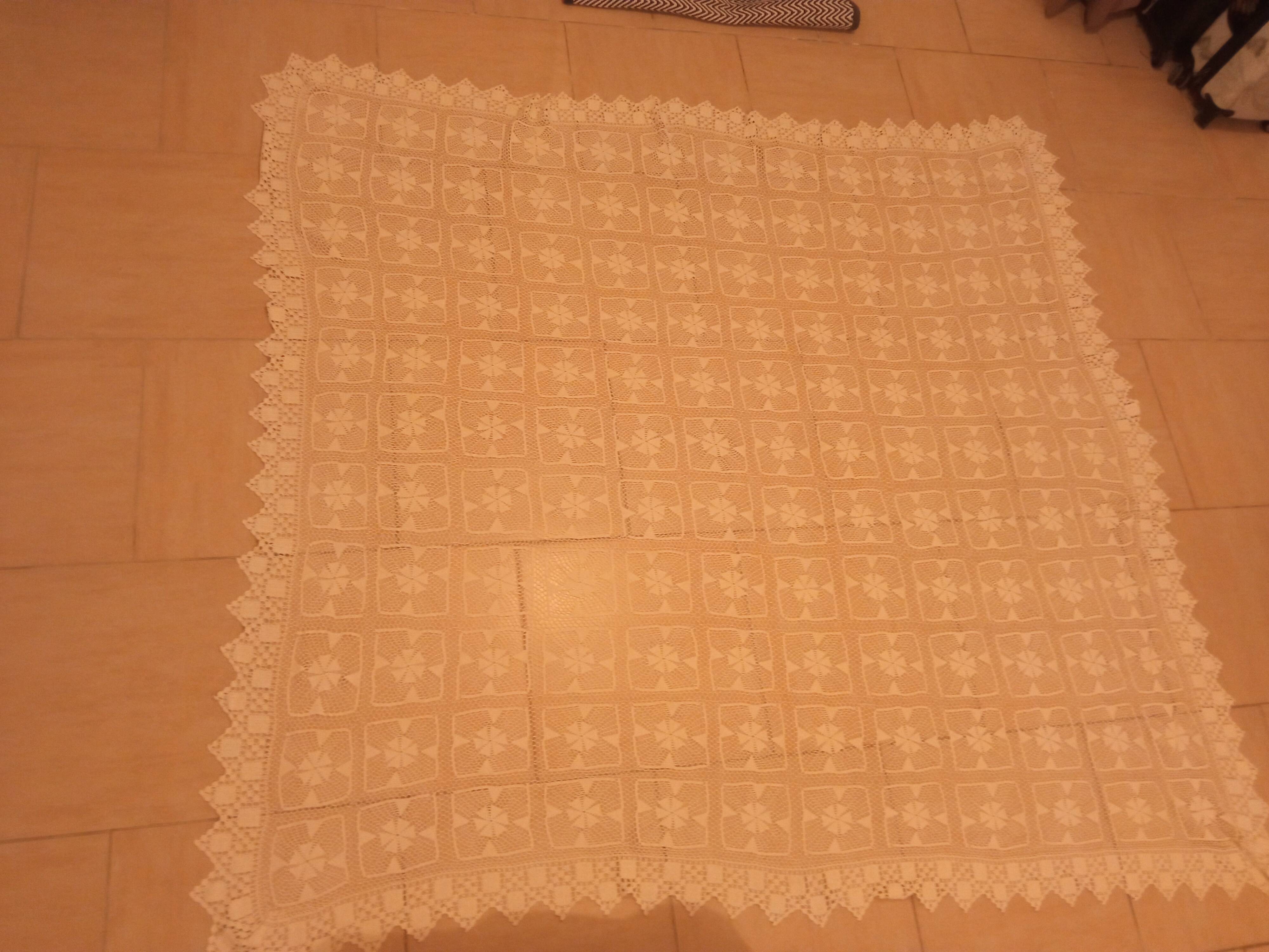 Old crochet bed throw