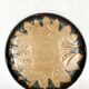 Denbac plate, flame-decorated ceramic