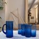 Service of blue blown glass lemonade, dotted pattern.