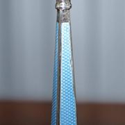 Pair of sterling silver and enamel candlesticks 1927 by Charles Green & Co.