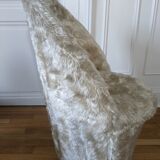 Fauteuil moumoute beige