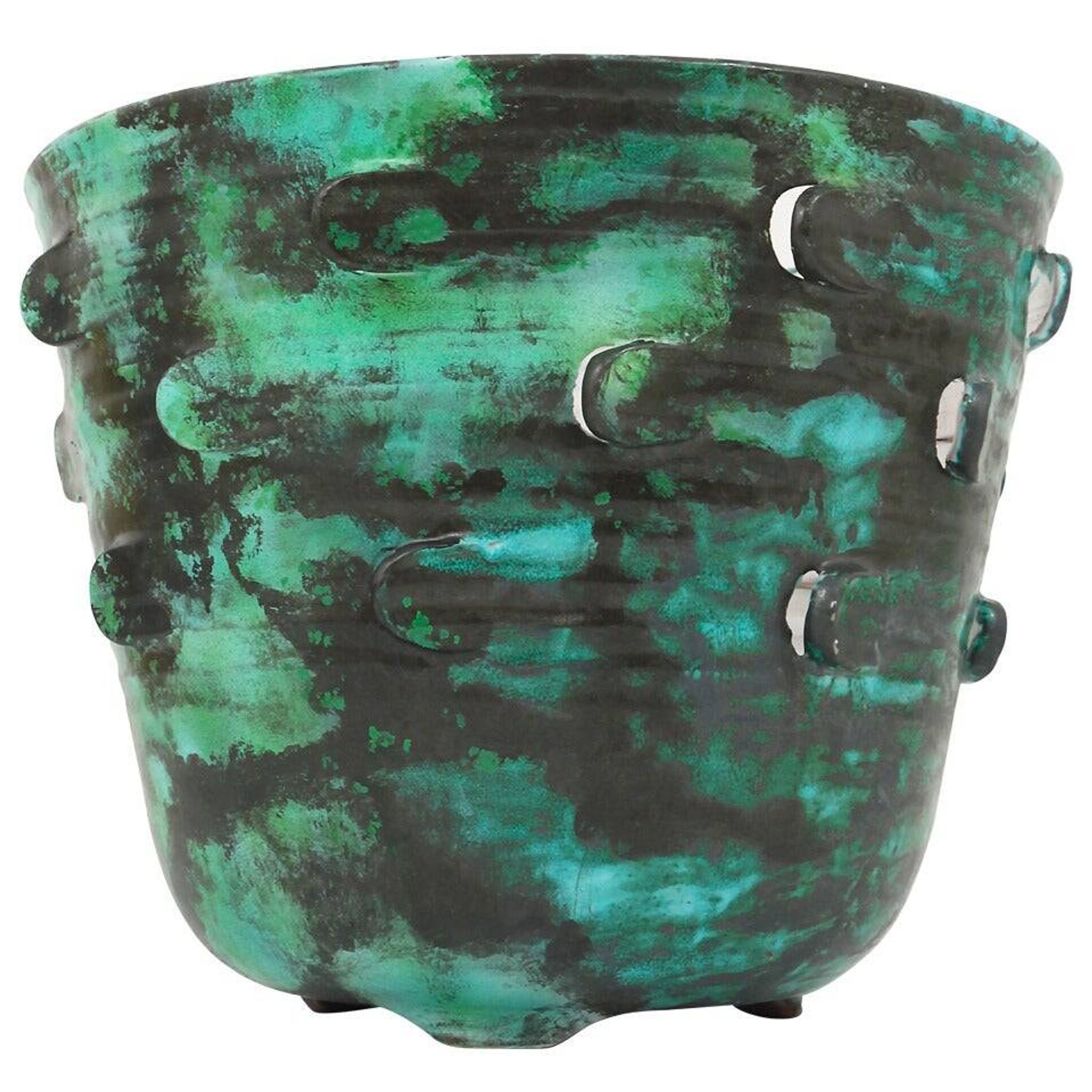Large Viennese Art Nouveau flower pot Secession Michael Powolny, Austria, 1920s