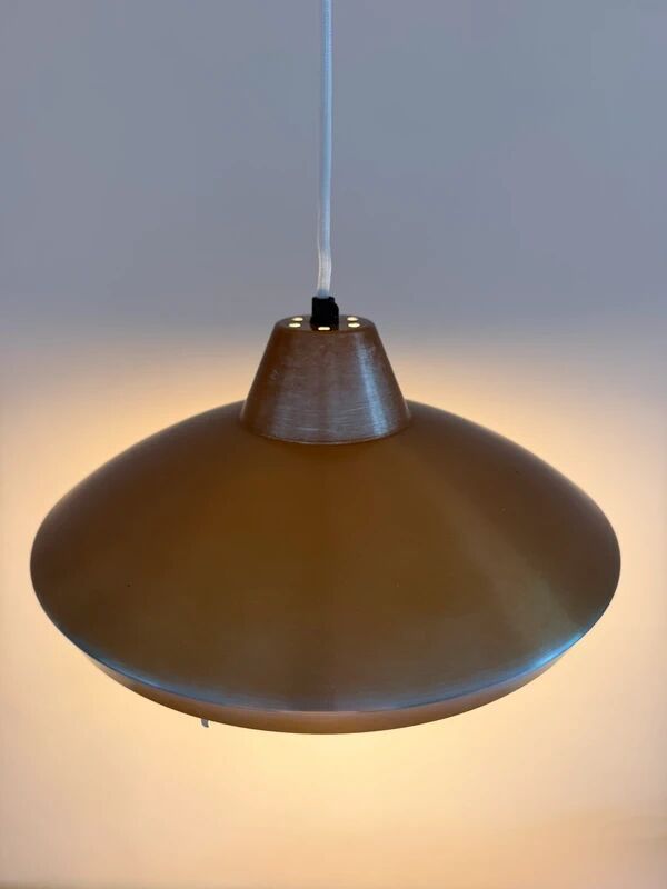 Lampe danoise vintage - Lampe en bronze avec diffuseur