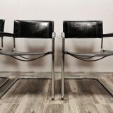 Mid-century chromed leather chairs