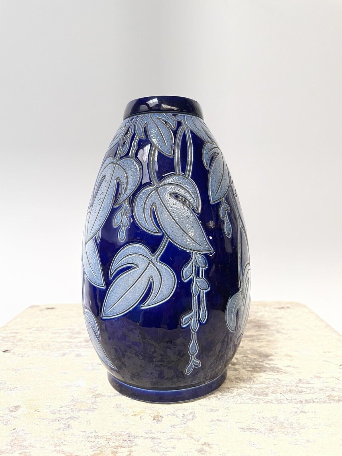 Betschdorf alsace sandstone, pretty krumeich remmy vase, art nouveau décor
