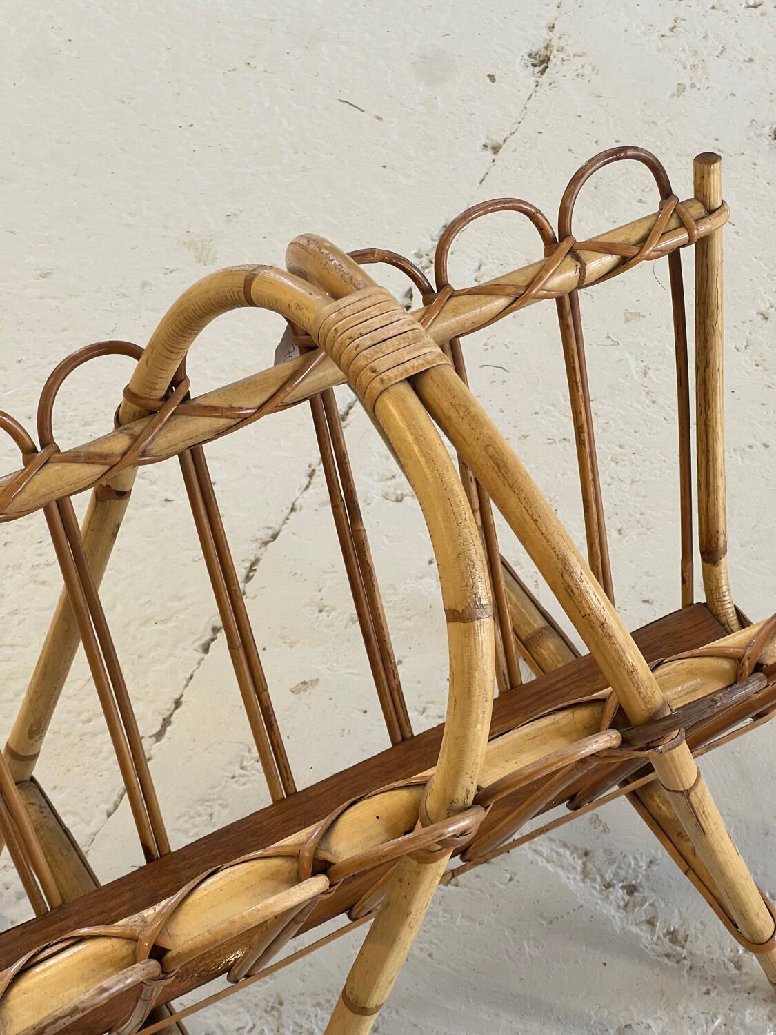 Rattan magazine rack