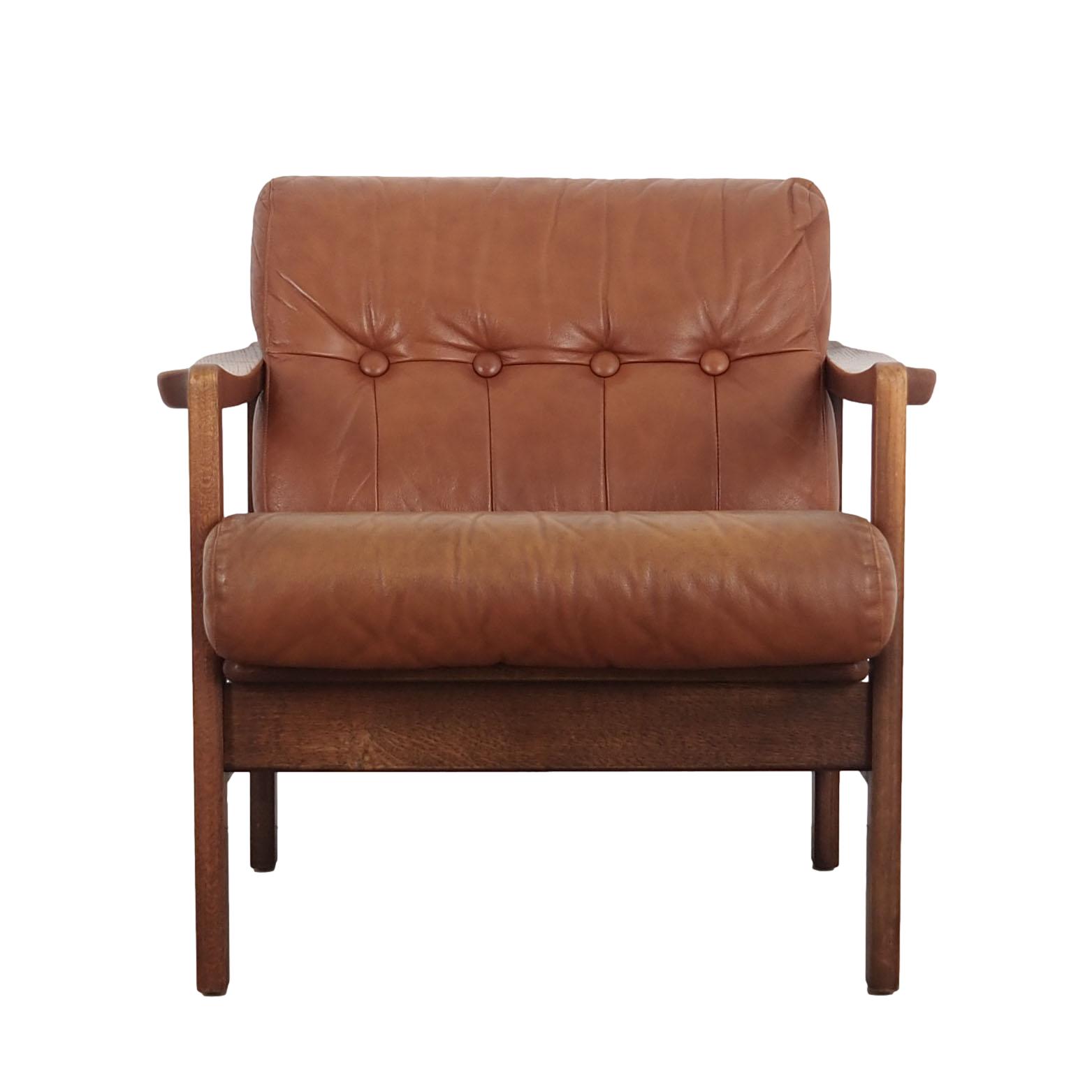 Oak armchair, Danish design, 60s, production: Denmark