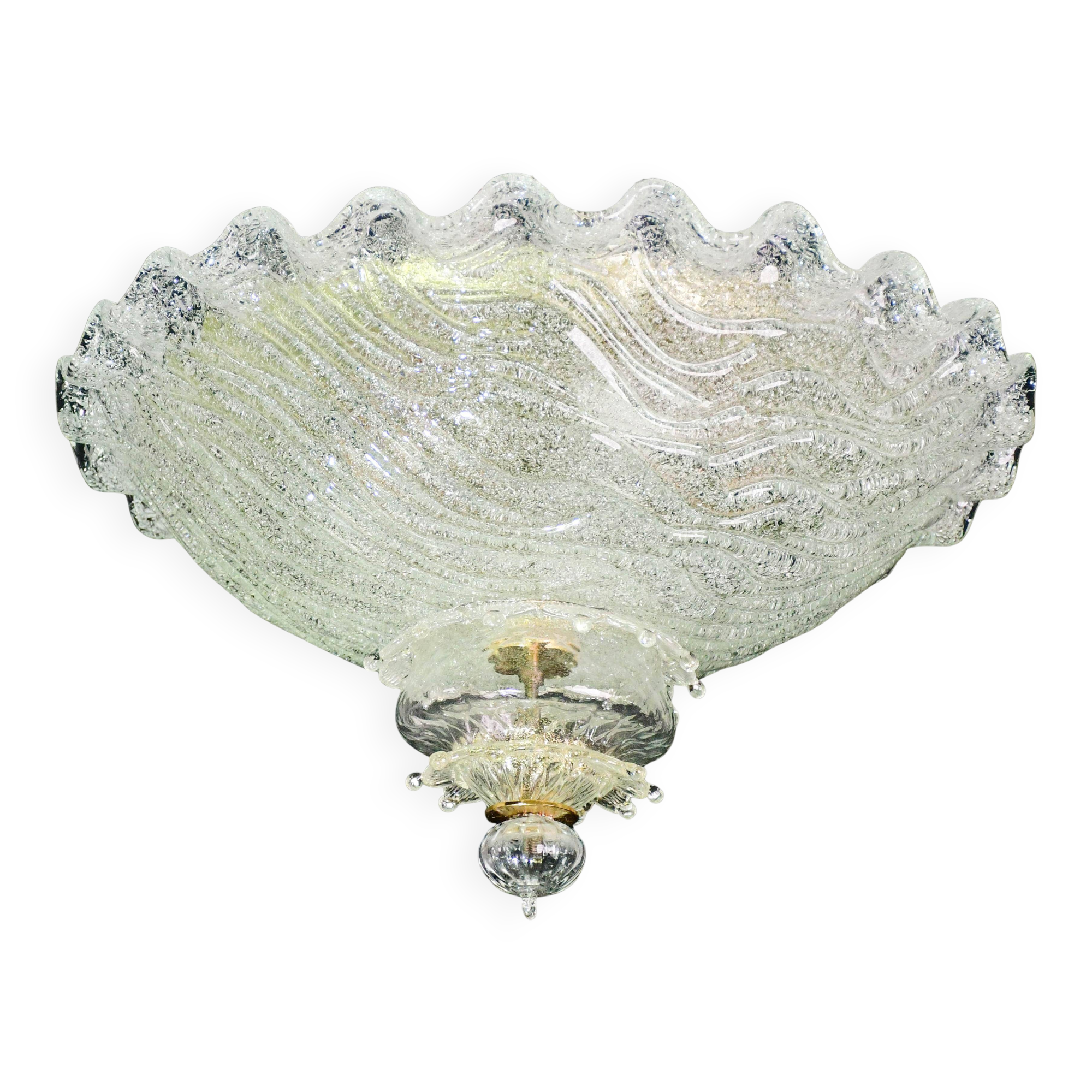 "The Crown" Charming Italian Murano Glass Ceiling Fixture, Murano, 1970