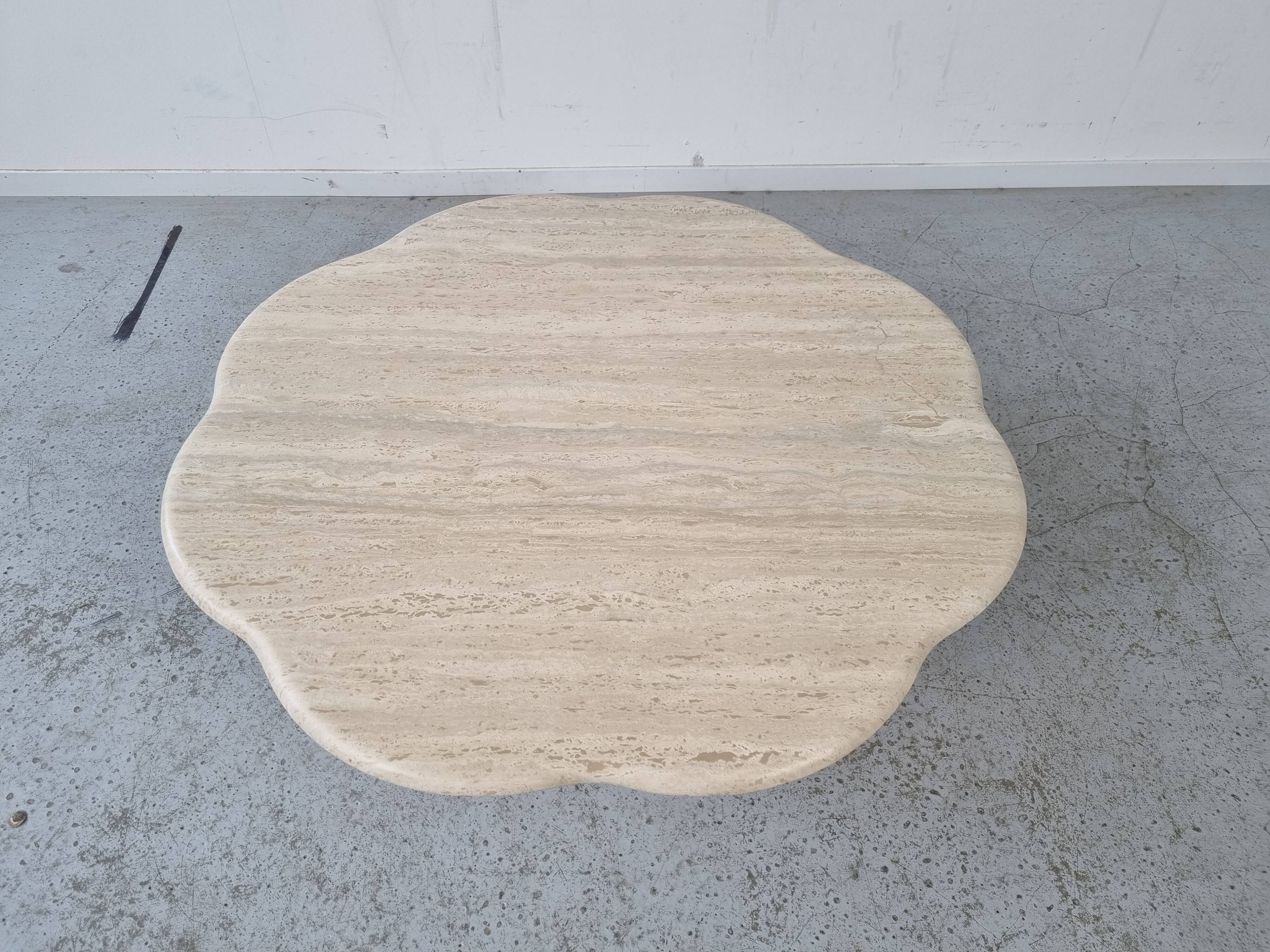Travertine coffee table "cloud", 80s