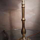 Large brass lamp and its moulded glass in the shape of a bell, art deco style 1930 electrici