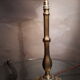 Large brass lamp and its moulded glass in the shape of a bell, art deco style 1930 electrici
