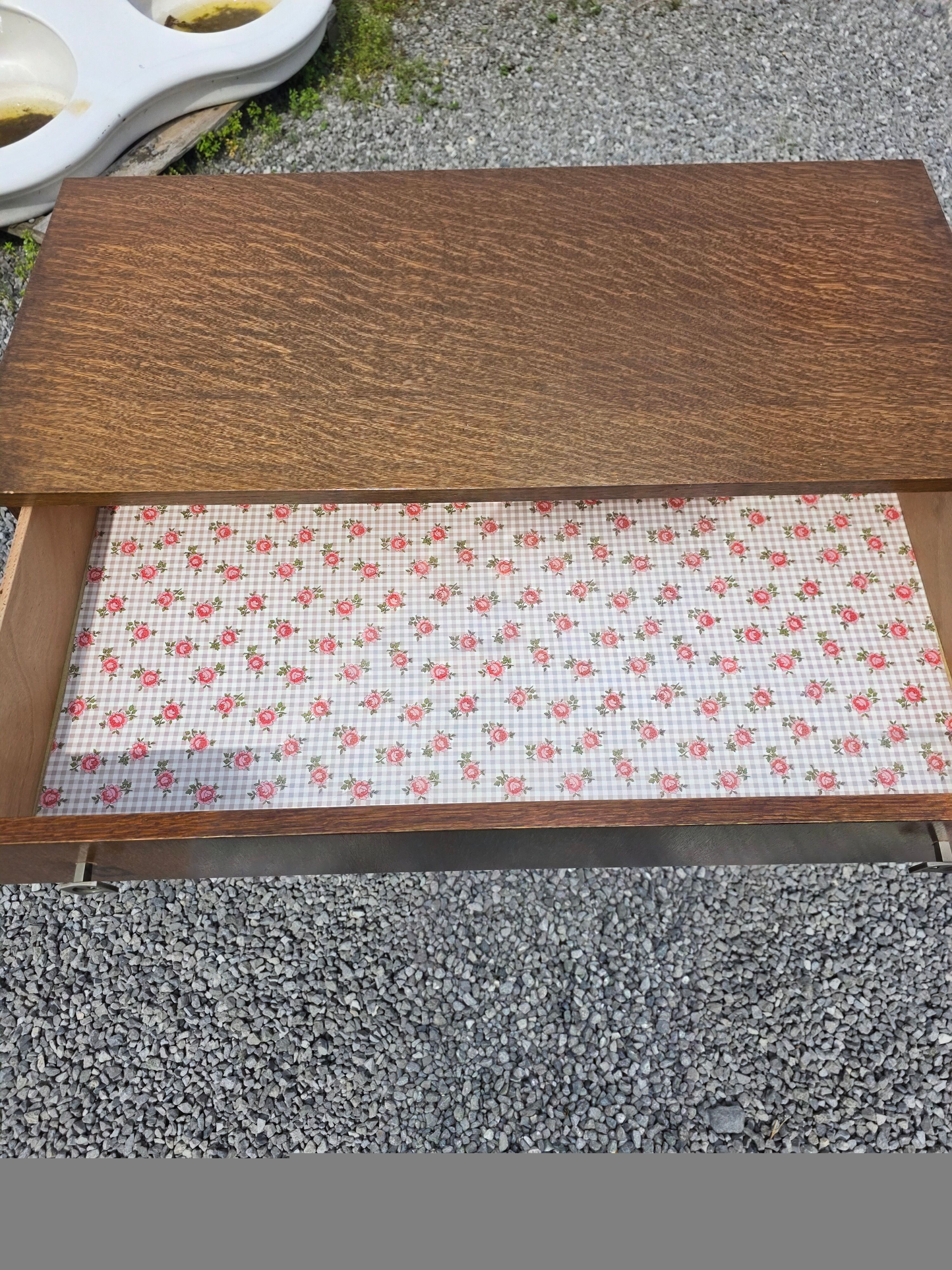 Vintage oak commode from the 1960s.