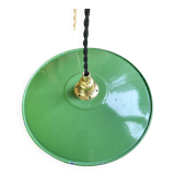 Vintage lampshade in green enamelled sheet metal, customizable