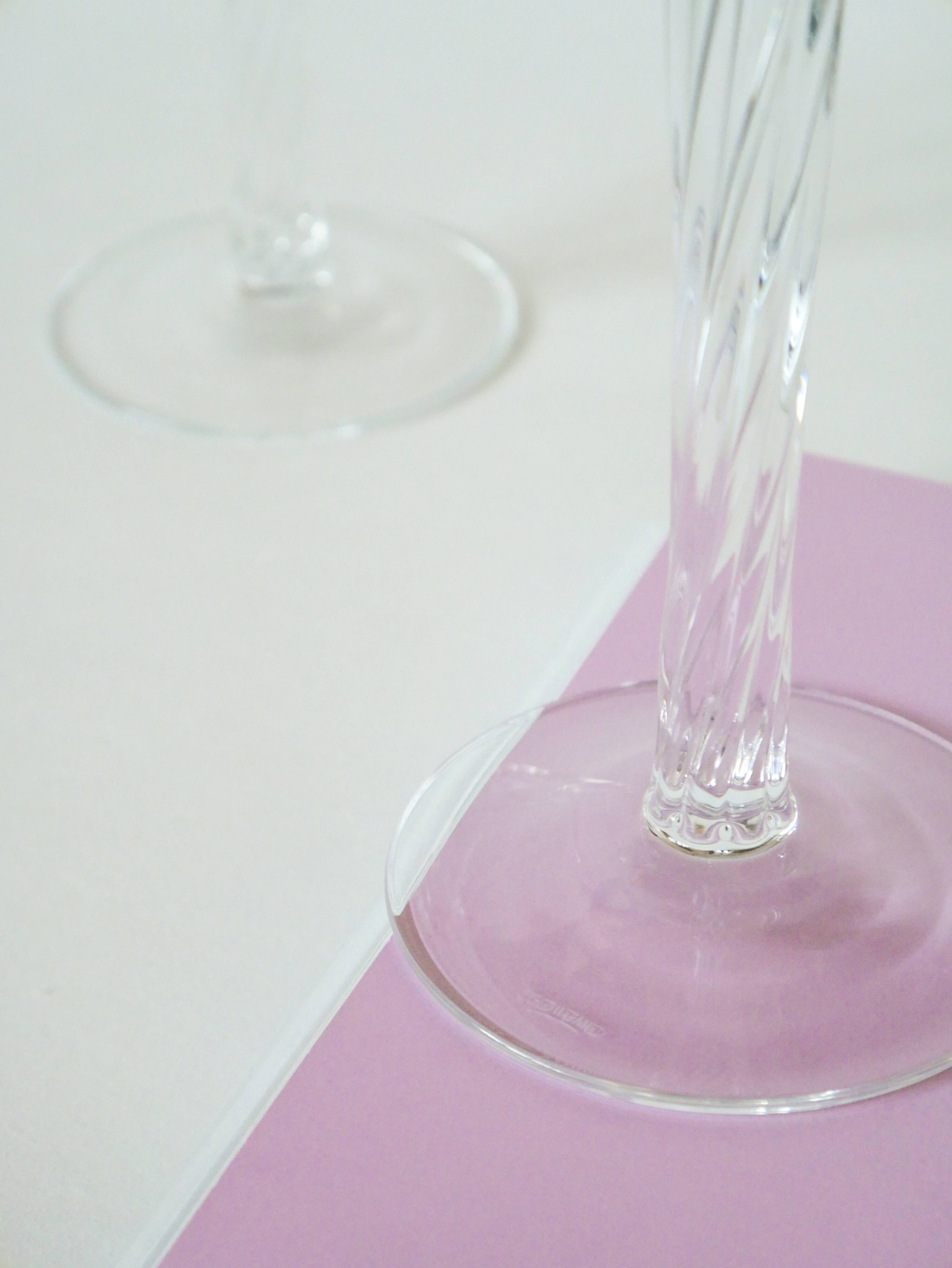 pair of large Swirl crystal candlesticks signed J&G Durand 1950