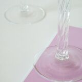 pair of large Swirl crystal candlesticks signed J&G Durand 1950