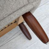 1960s, Danish design by Kurt Østervig, armchair model 61, wool, teak.