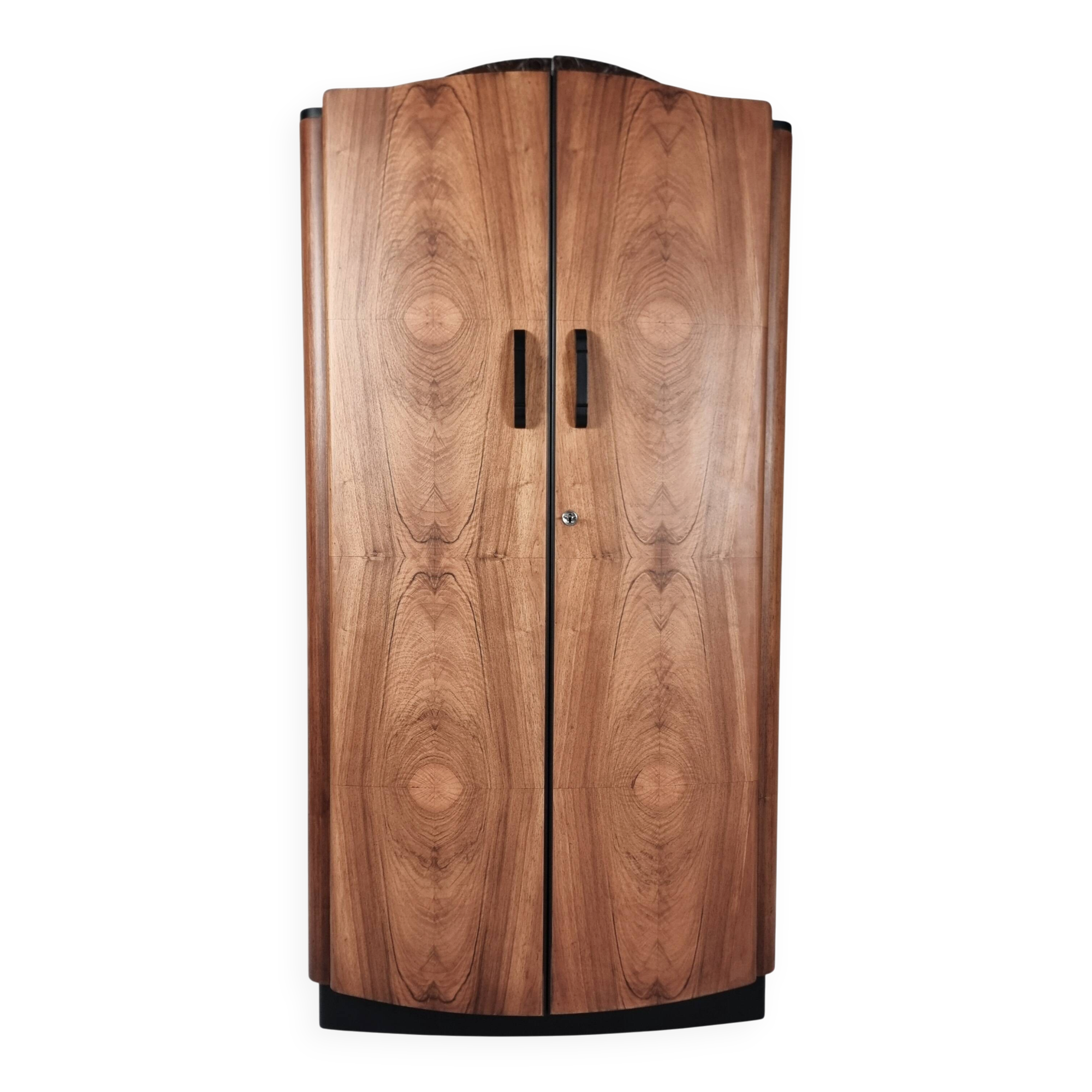 Art Deco Walnut Wardrobe, 1970s