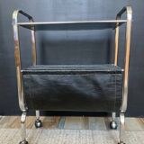 Vintage side table with magazine rack from the 70s