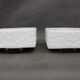 1970s Pair of Milky Glass Square Ceiling Lights, Czechoslovakia