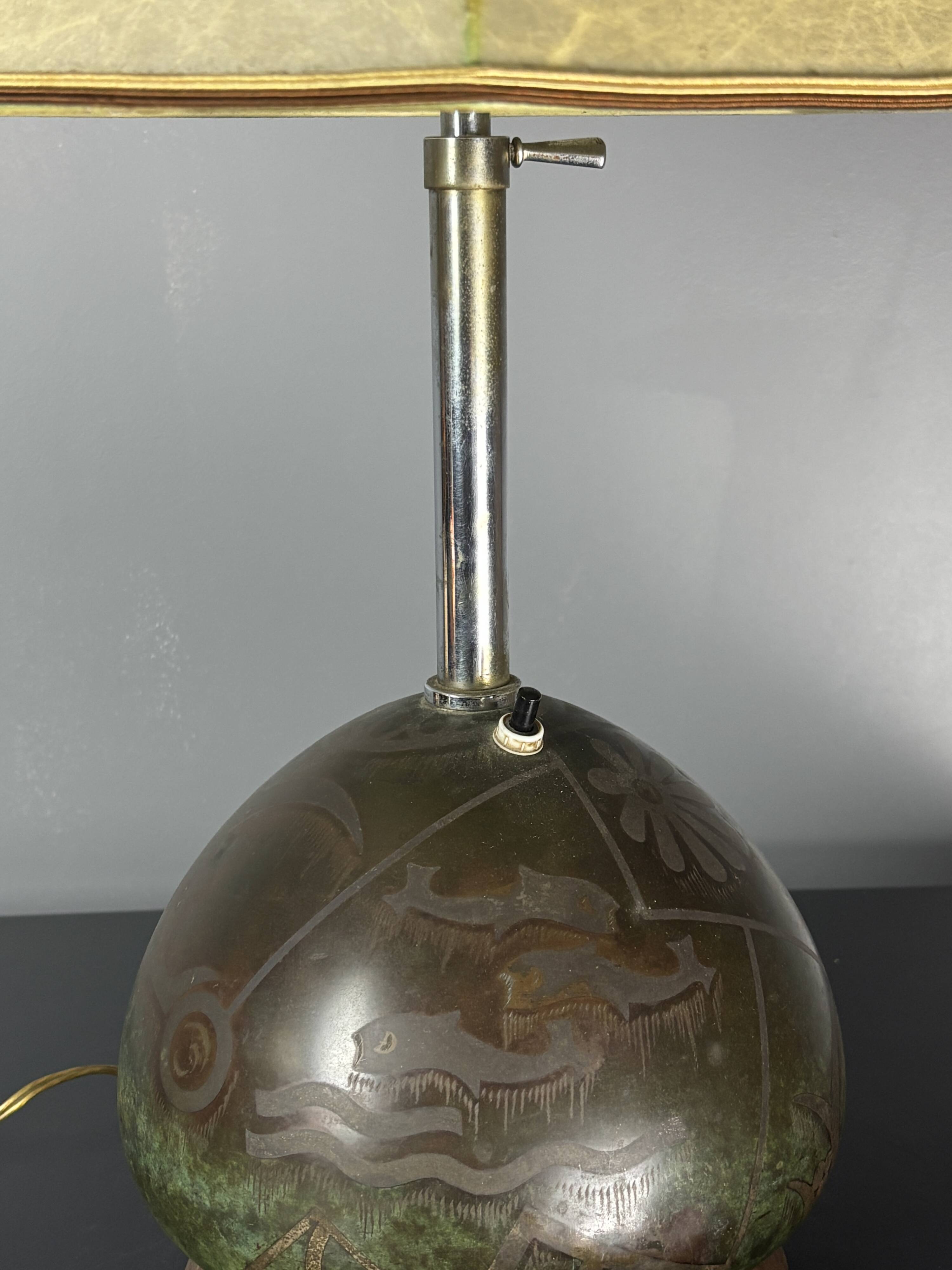 Art deco table lamp by Paul Haustein for WMF Ikora, Congo series, 1920s