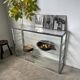 Pair of chrome and glass shelves from the 70s
