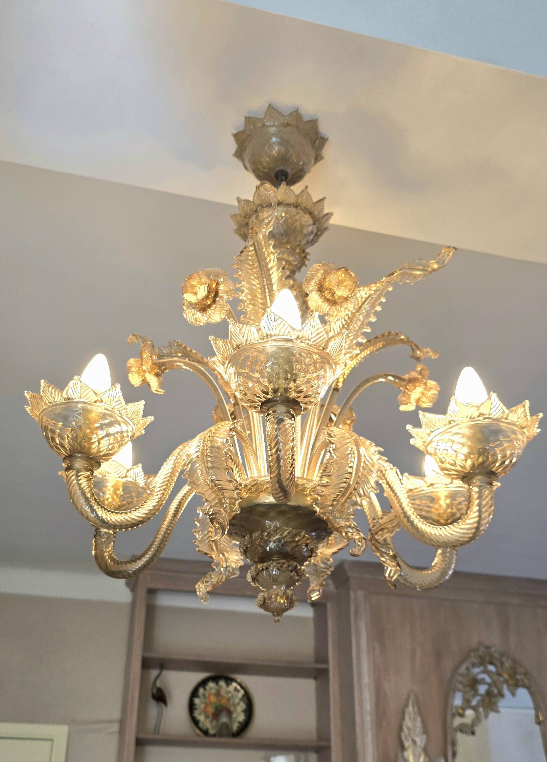 Murano glass chandelier, 6 arms, early 20th century