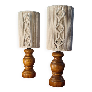 Paire de lampe vintage - coton