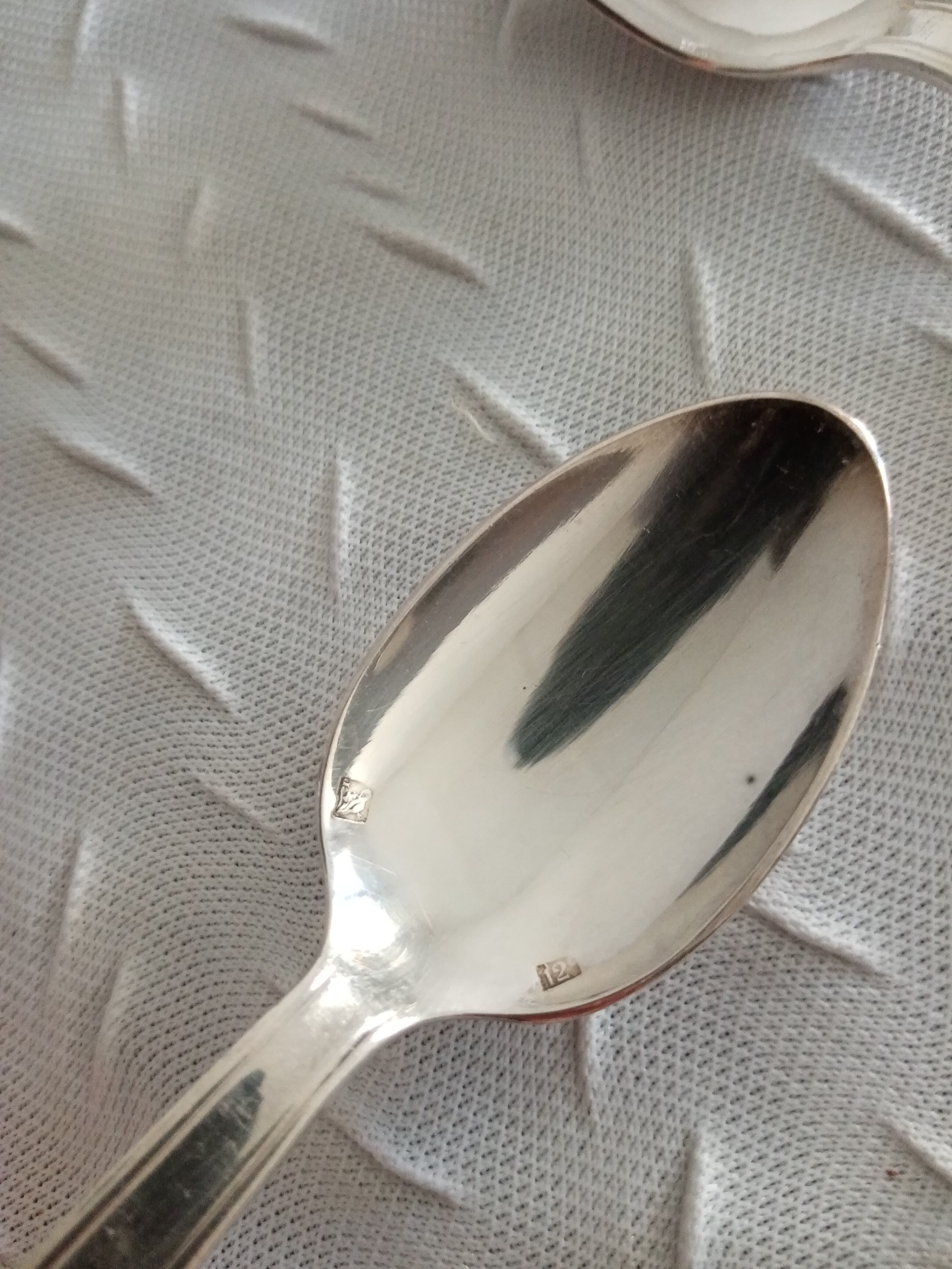 12 moka spoons in silver metal art deco